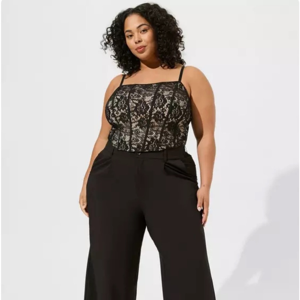 Torrid Black Lace Corset style Tank Top
